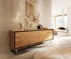 Sideboard Stonegrace 200 cm Eiche Natur 4 Türen Fuß Vierkant Edelstahl gebürstet Bild 2