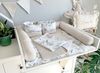 Wickelauflage Set 6-teilig – Wickelunterlage aus Baumwolle & Waffelstoff – Baby Wickelauflage – Geschenk zur Babyparty – Wickeltischauflage – 75x72 cm (Breite x Tiefe), Safari und hellbeige Bild 3
