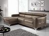 Mivano Ecksofa Sammy, Eckcouch in Lederoptik mit verstellbaren Kopfstützen und moderner Steppung, 227 x 74 x 187, Lederimitat, braun Bild 2