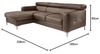 Mivano Ecksofa Sammy, Eckcouch in Lederoptik mit verstellbaren Kopfstützen und moderner Steppung, 227 x 74 x 187, Lederimitat, braun Bild 5