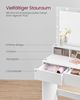 VASAGLE Schminktisch, mit LED-Beleuchtung, einstellbare Helligkeit, Frisiertisch mit Spiegel, Hocker, Kosmetiktisch mit 2 Schubladen und 3 offenen Fächern, modern, wolkenweiß und pastellrosa RDT720W01 Bild 4