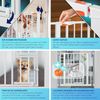 KIDIZ® Absperrgitter zum Klemmen mit Katzenklappe, Türschutzgitter, Autoclose Kinder Treppengitter ohne Bohren | 90° Stopp Schutz, schwenkbar, Treppenschutzgitter Orange, 81 - 87 cm Bild 3