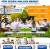 KESSER® Buffettisch Tisch klappbar Kunststoff 183x76 cm Campingtisch Partytisch Klapptisch Gartentisch für Garten, Terrasse und Balkon zusammenklappbar 8 Personen inkl. Tragegriff und Cover Weiß, 183cm Bild 3