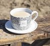 Bastion Collections Tasse Schwarzes Herz, Keramik, Spülmaschinengeeignet, Weiß, Blumen, H: 7cm Bild 3