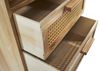 Kobolo Regal Kommode mit Wiener Geflecht Nachttisch Holz, Holzregal Wohnzimmer, 3 Schubladen Bild 3