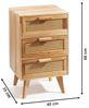 Kobolo Regal Kommode mit Wiener Geflecht Nachttisch Holz, Holzregal Wohnzimmer, 3 Schubladen Bild 2