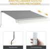 Outsunny Markise 4m Elektrische Markise mit Handkurbel, Fernbedienung (Sonnendach, 1-St, Sonnenschutz) Balkonmarkise für Balkon Alu Hellgrau Bild 3