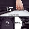 Utopia Bedding Spannbettlaken für Doppelbett, tiefe Taschen, weiche Mikrofaser, schrumpft und lichtbeständig, pflegeleicht, nur 1 Spannbetttuch, Violett Bild 3