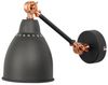 'Mississippi' Wandleuchte 2er Set Graphitgrau und Kupfer Metall mit Schwenkarm verstellbar Glockenförmig Modernes Design Wohnzimmer Schlafzimmer Flur Diele Bild 4