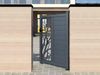 Vente-unique - LABRIT II Side gate Metall Grau - B 4,5 cm x H 164 cm x L 100 cm Bild 5