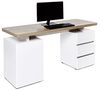 Amazon Marke - Movian Skadar - Schreibtisch mit 1 Tür und 3 Schubladen, 150 x 55 x 76 cm, Farbe: Riviera Eiche/Mattweiß Bild 1