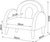 Kindersessel Sorreindi 50x50x45 cm Teddystoff Rosa [en. casa] Bild 2
