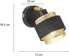 Wandlampe, Stahl Textil, schwarz gold, verstellbar, L 10 cm Bild 3