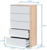 Demeyere Industrielle 6 Schubladen Schwarz 129,1 x 41,8 x 77,1 cm Kommode, Holzwerkstoff, Farbe: Eiche Kronberg und Grau Sidewalk Bild 3