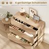 HOMCOM Sideboard mit 6 Schubladen, abgerundeten Kanten (Kommode, 1 St, 100 cm Aufbewahrungsschrank), für Wohnzimmer, Küche, Esszimmer, 100 x 38 x 86 cm, Naturholz Bild 4