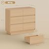 HOMCOM Sideboard mit 6 Schubladen, abgerundeten Kanten (Kommode, 1 St, 100 cm Aufbewahrungsschrank), für Wohnzimmer, Küche, Esszimmer, 100 x 38 x 86 cm, Naturholz Bild 3