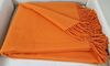 STTS International Wolldecke 100% Schurwolle Wohndecke in versch. Farben 140x200 cm Tagesdecke Schurwolldecke Woll-Plaid Tirol (Orange, 140x200 cm) Bild 3