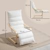 HOMCOM Relaxsessel Lounge-Sessel aus Birkenholz (gepolsterter Relaxsessel mit verstellbarer Fußstütze, 1-St, moderner Sessel für Wohnzimmer), 93-114 x 67 x 105 cm, Weiß Bild 3