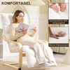 HOMCOM Relaxsessel Lounge-Sessel aus Birkenholz (gepolsterter Relaxsessel mit verstellbarer Fußstütze, 1-St, moderner Sessel für Wohnzimmer), 93-114 x 67 x 105 cm, Weiß Bild 4
