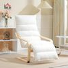 HOMCOM Relaxsessel Lounge-Sessel aus Birkenholz (gepolsterter Relaxsessel mit verstellbarer Fußstütze, 1-St, moderner Sessel für Wohnzimmer), 93-114 x 67 x 105 cm, Weiß Bild 2