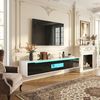 39F FURNITURE DREAM Modern High Gloss TV Cabinet with LED Lighting, Black and White Media Unit for 50 to 65 Inch TVs, 180 x 35 x 30 cm Bild 4