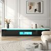39F FURNITURE DREAM Modern High Gloss TV Cabinet with LED Lighting, Black and White Media Unit for 50 to 65 Inch TVs, 180 x 35 x 30 cm Bild 2