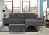 CAVADORE Ecksofa Lina / Moderne Eckcouch mit großem Longchair und Steppung im Sitz / 290 x 85 x 163 / Flachgewebe: Hellgrau Bild 2