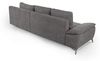 CAVADORE Ecksofa Lina / Moderne Eckcouch mit großem Longchair und Steppung im Sitz / 290 x 85 x 163 / Flachgewebe: Hellgrau Bild 3