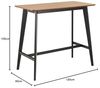 AC Design Furniture Roxanne Bartisch mit Eichenfurnier Tischplatte und schwarzen Holzbeinen, kontrastreicher Hochtisch im modernen Retro-Stil, Barmöbel, Küchenmöbel, B: 120 x H: 105 x T: 60 cm Bild 3
