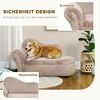 PawHut Tierbett Hundesessel mit Holzbeine, Hundbett mit Stauraum, Samt, Beige 80 x 40 x 46 cm Bild 4