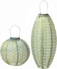 MARELIDA LED Lampion Solar Gartenlampions Blumenmuster grün Party Balkon Terrasse 2 Stück, LED Classic, warmweiß (2100K bis 3000K) Bild 2