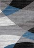 VIMODA Teppich Geometrisches Muster Meliert in Blau Grau Weiß Schwarz Kurzflor Wohnzimmer, Maße:160x220 cm Bild 5