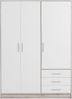 Forte 'Jupiter' Kleiderschrank, Sandeiche/weiß, 3-türig, 145x200 cm Bild 4