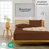 Buymax® Wasserbett Spannbettlaken Stretch 180x200-200x220 cm für Wasserbetten und Boxspringbetten Bettbezug für Matratzen bis 35 cm Matratzenhöhe, Braun Schokobraun Bild 2