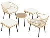SOFTWEARY Balkonset Gartenlounge-Set, (5-tlg, 1 Couchtisch, 2 Stühle, 2 Hocker), Loungeset, Gartenmöbel, Metallrahmen, Polyrattan Bild 1