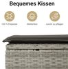 vidaXL 6-tlg. Garten-Sofagarnitur mit Kissen Hellgrau Poly Rattan 3252499 Bild 5