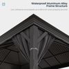 JUMMICO Pavillon wasserdicht, winterfest, Hardtop mit Doppeldach, Vorhängen & Moskitonetzen, Grau, 3,65 x 4,85 m Bild 3