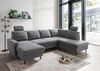 Wohnlandschaft >Pris< U-Form, Funktionen, Cord grau - 153x305x75x200 (LxBxHxT) Bild 1