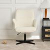 39F FURNITURE DREAM Ergonomischer Sessel, skandinavisch, um 360° drehbar, höhenverstellbar, Boucle-Stoff, weich, Weiß, 66 x 63 x 82-94 cm, Bouclette Bild 5