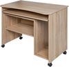 BAKAJI Schreibtisch mit Tastaturablage und Ablage aus Holz mit Rollen Eiche, Unica Bild 3