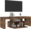 vidaXL TV Schrank mit LED-Leuchten Lowboard TV Möbel Tisch Sideboard Fernsehtisch Fernsehschrank HiFi-Schrank Räuchereiche 120 x 35 x 40 cm Bild 4