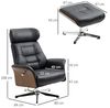 HOMCOM Relaxsessel Relaxsessel mit Hocker, mit Liegefunktion (Liegestuhl mit Fußbank, 2-St), bis 150 kg belastbar, Schwarz Bild 3
