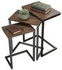 HOMCOM Beistelltisch Kaffeetische mit Stahlgestell im Industriedesign (Schreibtisch, 3-St, Couchtische), Rustikal-Braun Spanplatte, Stahl Bild 1