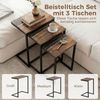 HOMCOM Beistelltisch Kaffeetische mit Stahlgestell im Industriedesign (Schreibtisch, 3-St, Couchtische), Rustikal-Braun Spanplatte, Stahl Bild 4