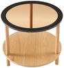 Beistelltisch Latama mit Glasplatte Ø51x45 cm Natur/Schwarz/Bronzeglas [en. casa] Bild 5