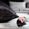 Cozyor Bettwäsche Satin glänzend 135x200, 155x200, 155x220, 200x200cm mit Reißverschluss, Satin, schwarz Eclipse, 2 teilig, glänzend Satin, Bettbezug + Kissenbezug 40x80, besonders weich Bild 3