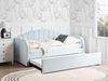 Tagesbett EYBURIE 90 x 200 cm Samtstoff Hellblau Bild 2