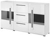 Sideboard Vitrine weiß Hochglanz TURDA-83 modern mit Absetzungen in schwarz, B/H/T: ca. 180/103/39 cm Bild 4