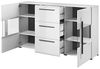 Sideboard Vitrine weiß Hochglanz TURDA-83 modern mit Absetzungen in schwarz, B/H/T: ca. 180/103/39 cm Bild 3