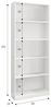 Dmora Boston Bücherregal, linear mit 4 Ebenen, für Büro oder Schlafzimmer, modernes Bücherregal, 80 x 28 x 201 cm, Weiß Bild 2